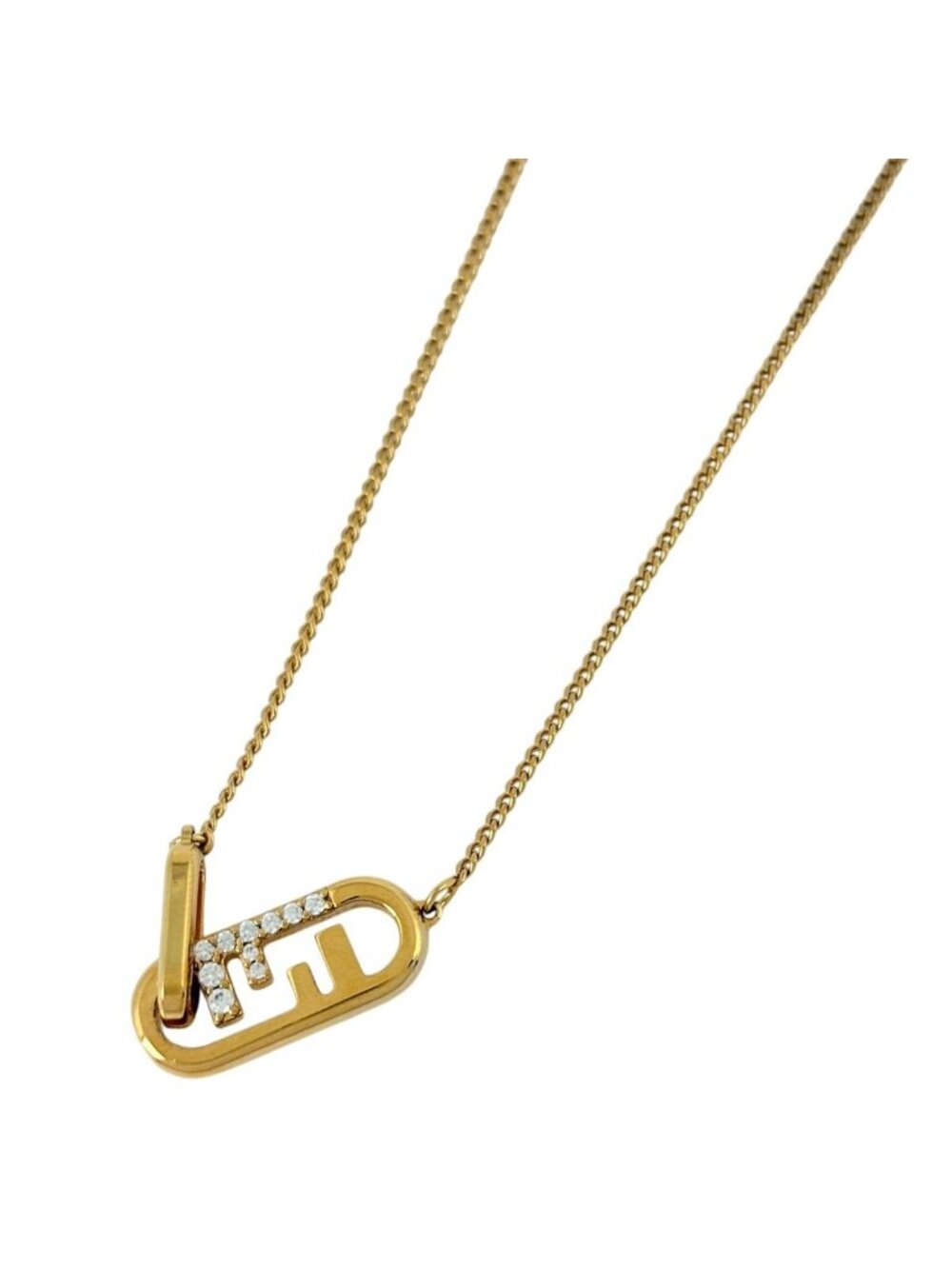 Fendi O-rock Necklace Rhinestone